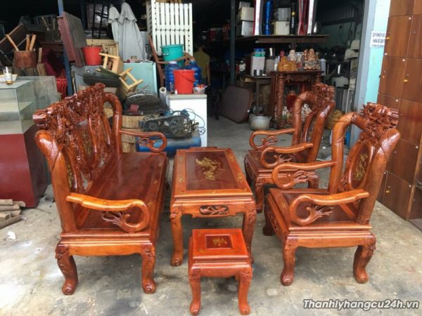 Bộ bàn ghế gỗ đỏ củ giá rẻ